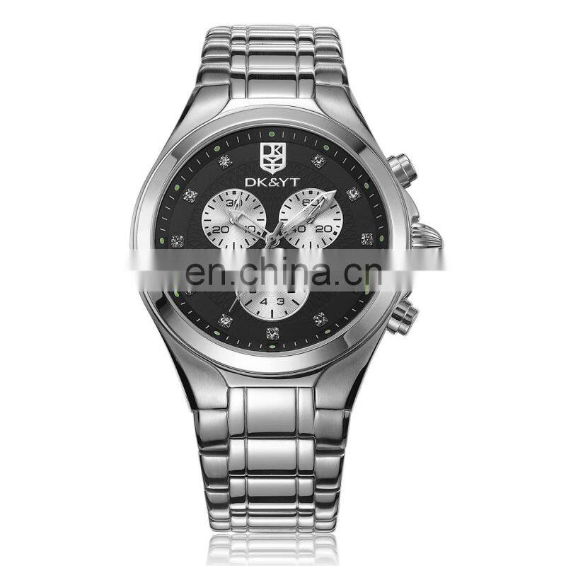 2019 luxury all stainless steel 3 eyes watch for couple watch