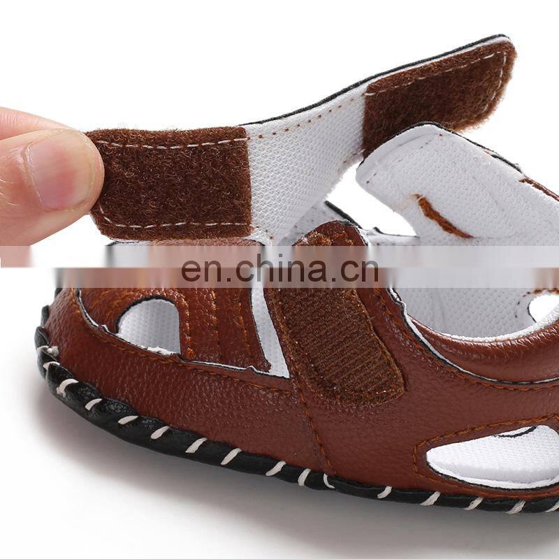 Summer Baby Boy Shoes Kids Beach Sandals for Boys Soft Leather Bottom Non-Slip Closed Toe Safty Shoes Children Shoes