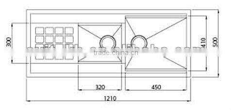 double with drain board kitchen sinks STS 201B-2