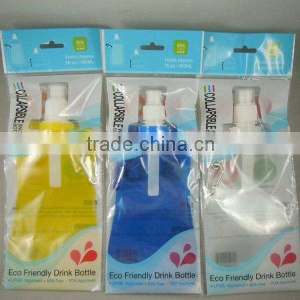 Collapsible Flastic Water Bottle with Private Lable