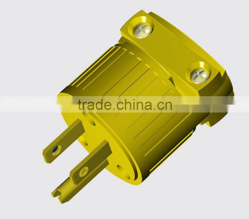 Low price yellow color US 3pin NEMA 5-15P