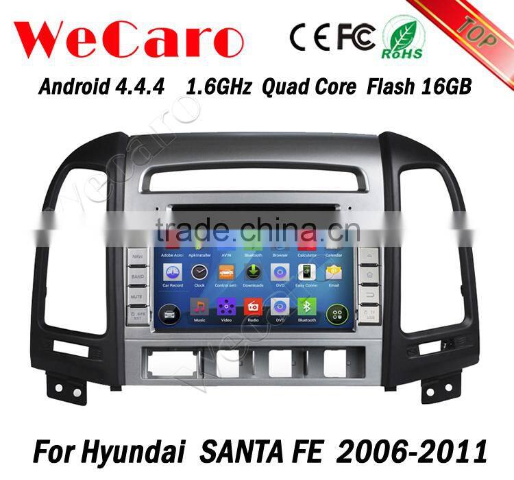 Wecaro WC-HS7024 Android 4.4.4 car dvd player quad core car dvd player for hyundai santa fe stereo playstore 2006-2011