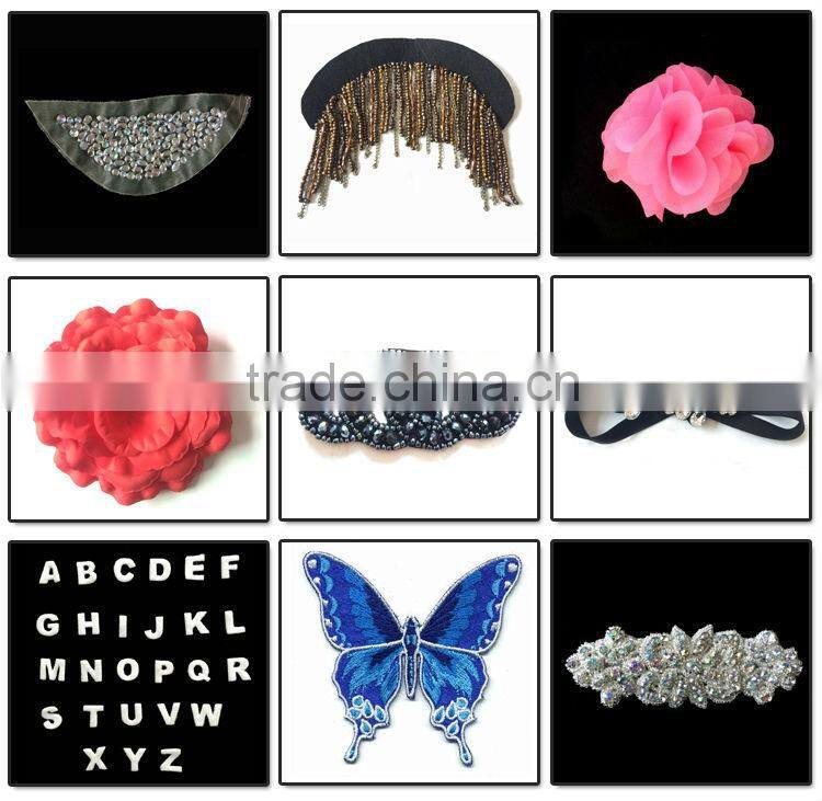 BOKA Stylish Pink Satin Ribbon Sash Applique with Satin Flowers Decorations