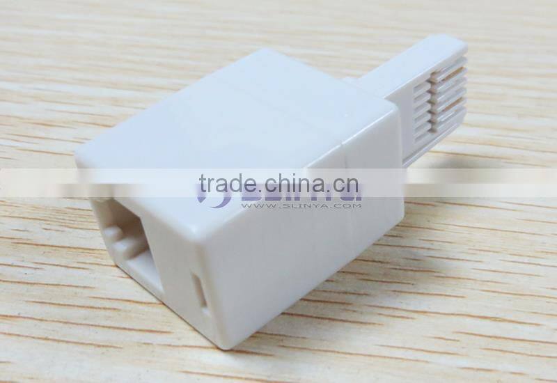 US RJ11 Telephone Socket to UK BT Plug Telephone Adapter