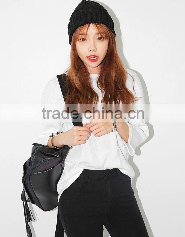 Fashion Popular Applique Embroidery Rolled Brim Beanie Fashion Ladies Hat