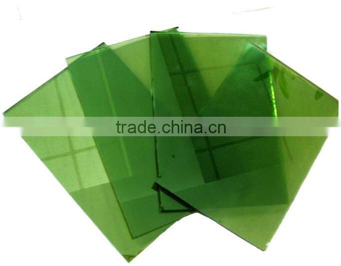 Colored reflective glass windows