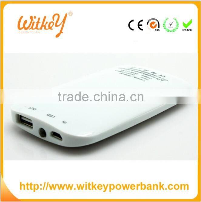 Fashion business style dual USB charger white mouse wireless power bank
