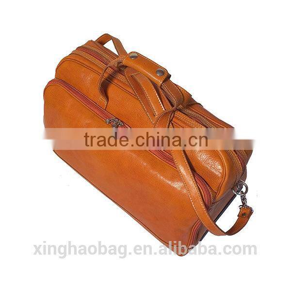 Solid leather trolley luggage bag, fancy luggage bags,korea luggage bag for sale