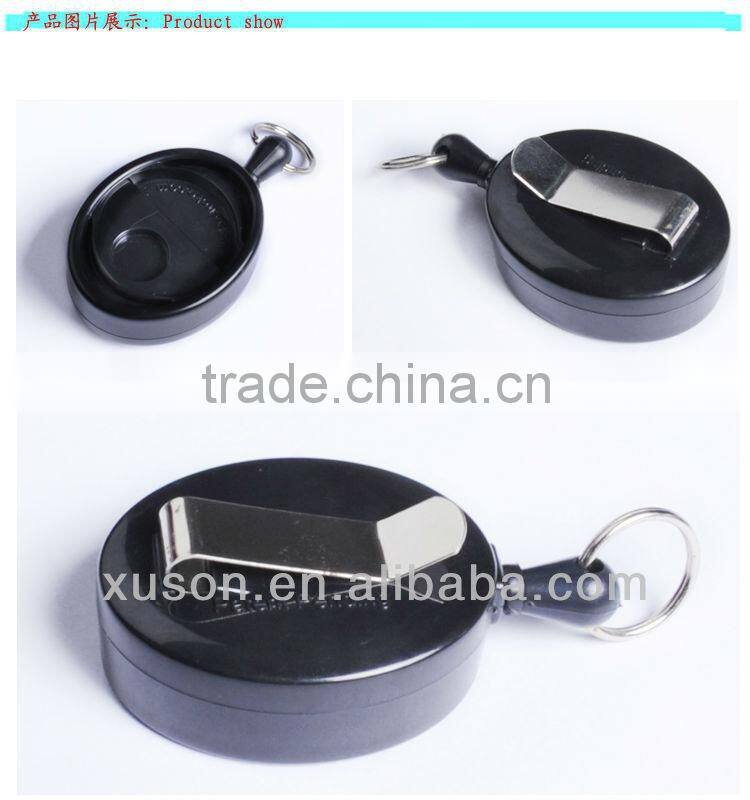 Oval shape retractable magnet badge older for card holder with belt clip and key ring