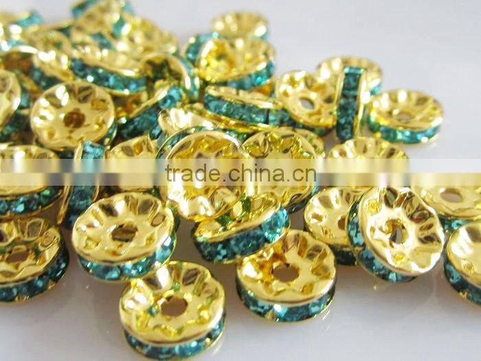 Royal Chain Rhinestone spacer beads! Loose Jewelry Rhinestone Round Spacers beads for Bracelet Necklace Making
