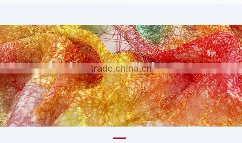 2016 hot sale Factory direct supply embroidered pure silk scarf women's silk scarf shawl scarves