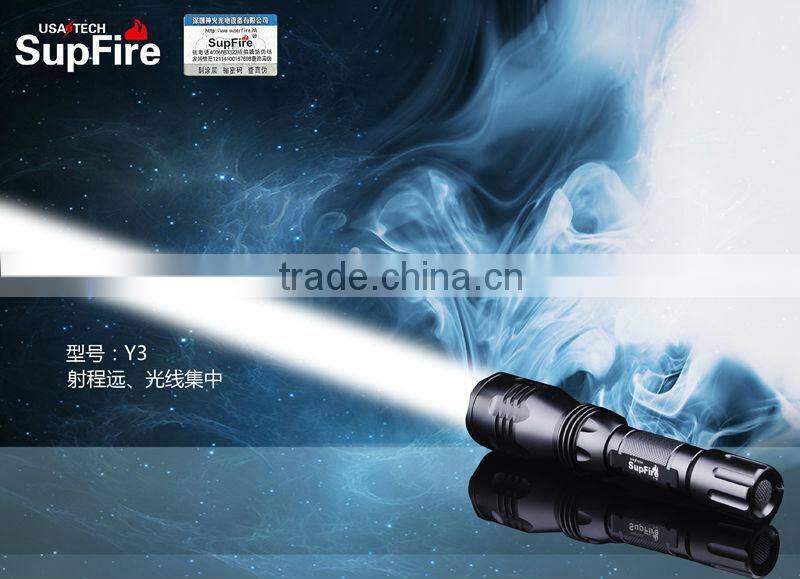 LED Flashlight Aluminum Rechargeable torch light Y3