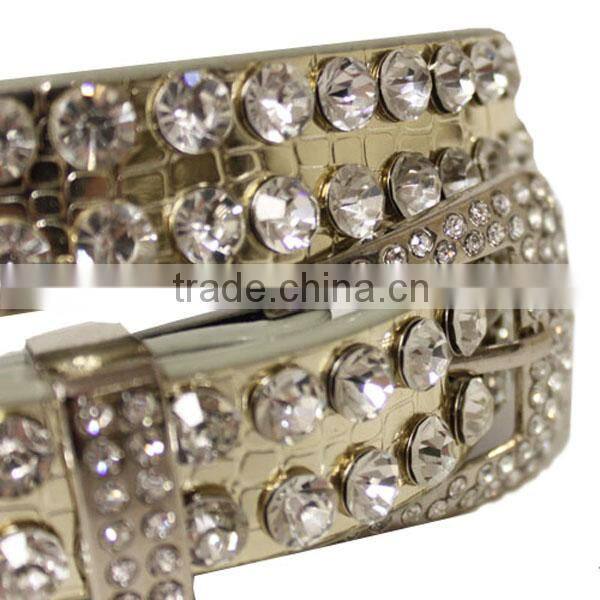 Crystal Studded Snake Print Fashion Belt