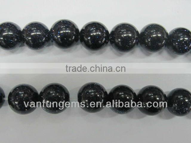 Wholesale natural polish Blue Sand Stone round beads for jewelry