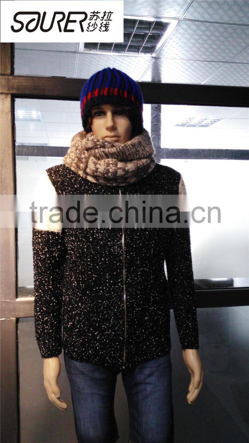 polyester black chenille yarn for knitting scarf