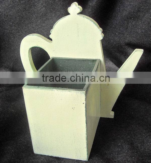 Shabby chic cup shape wood storage box