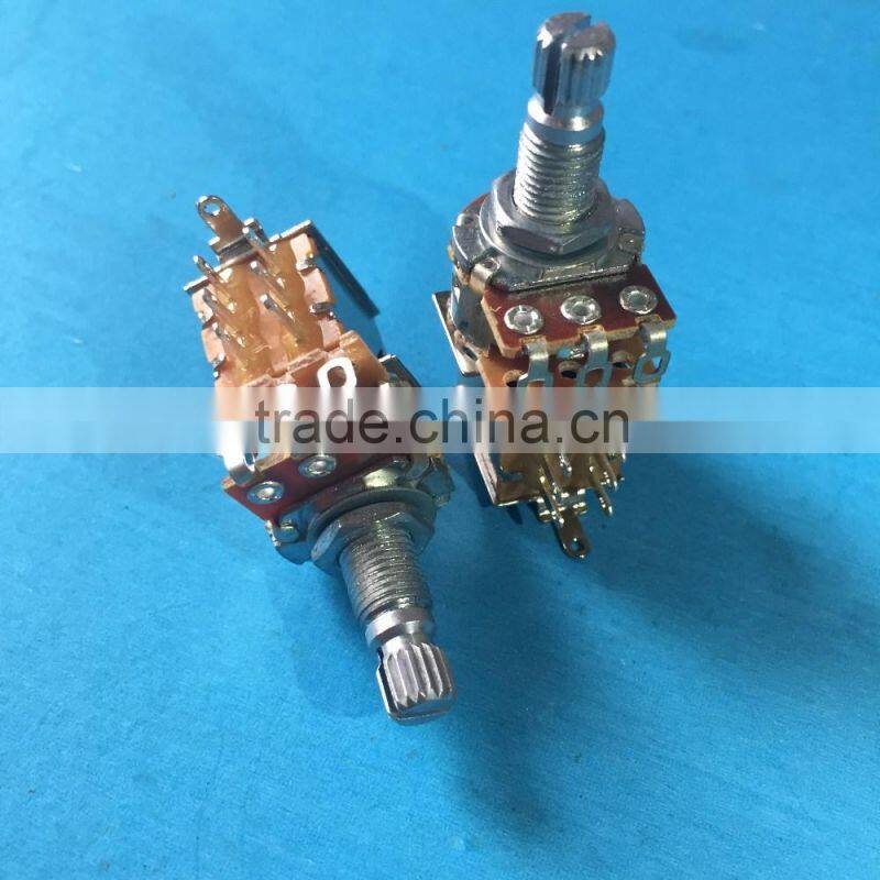 1K 5K 10K 20K 50K 100K 200K 250K 500K linear alps guitar rotary potentiometer with push switch