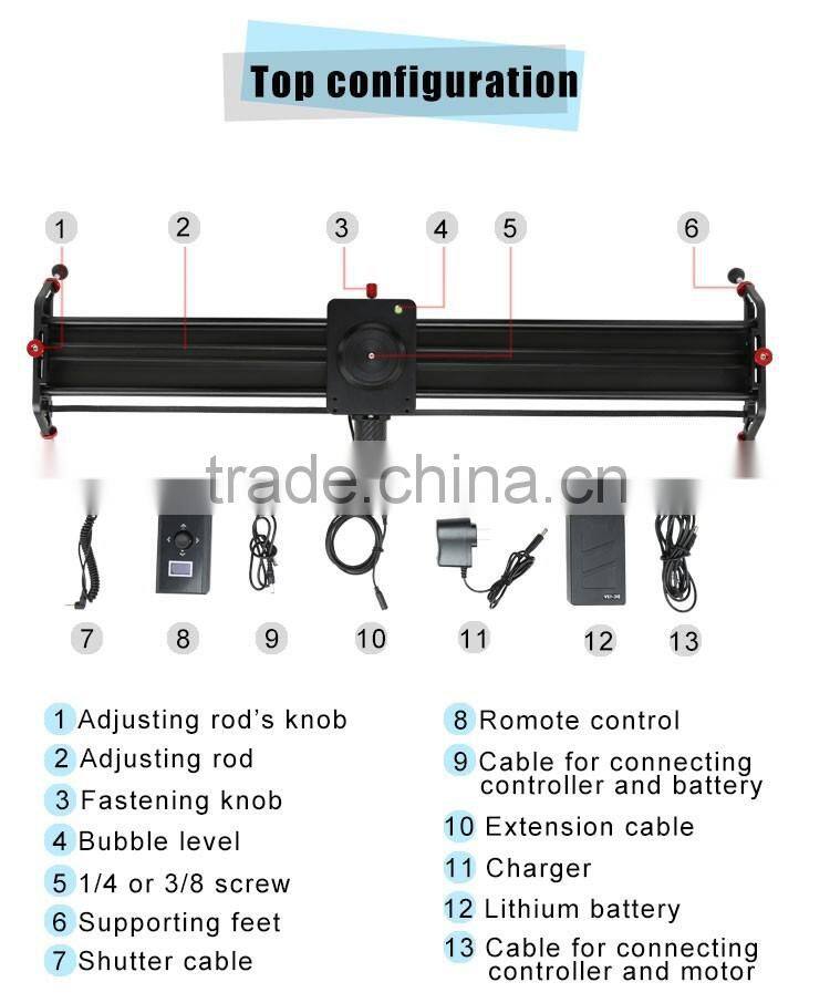 120cm Aluminium alloy auto pan shot wide angle shot time lapse shot dslr camera motorized slider