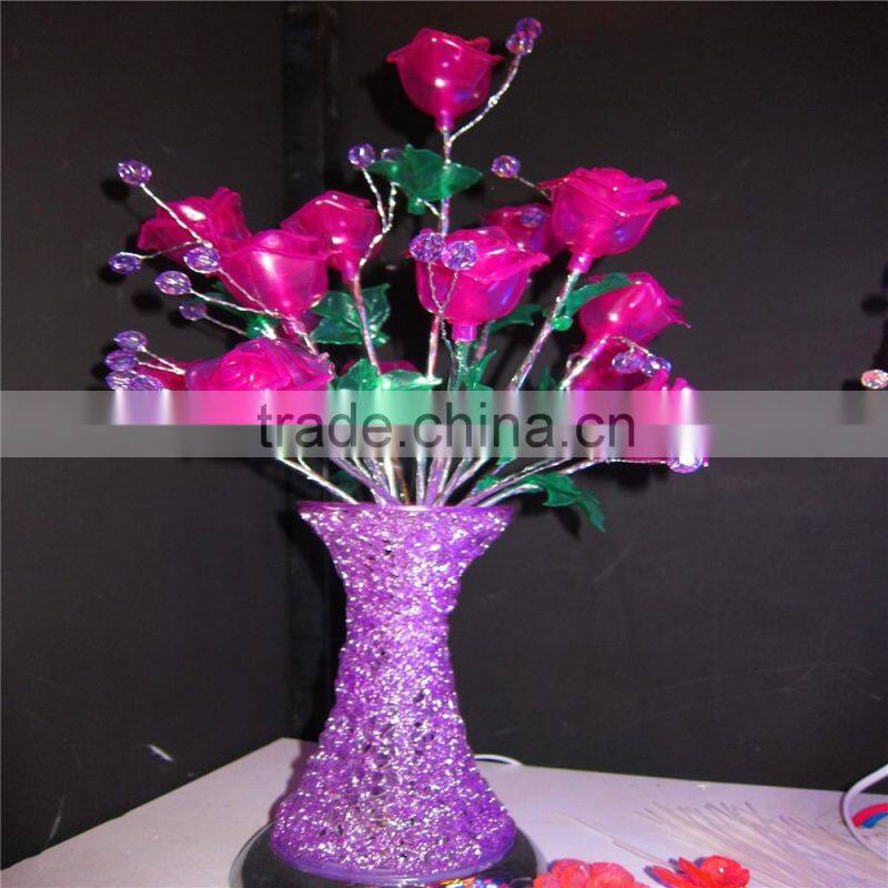 Led artificial flowers vase light for promoting