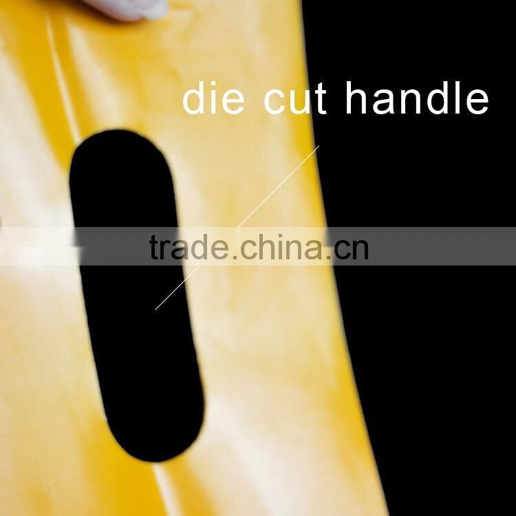 2 side printing colored ldpe plastic die cut bag for shopping