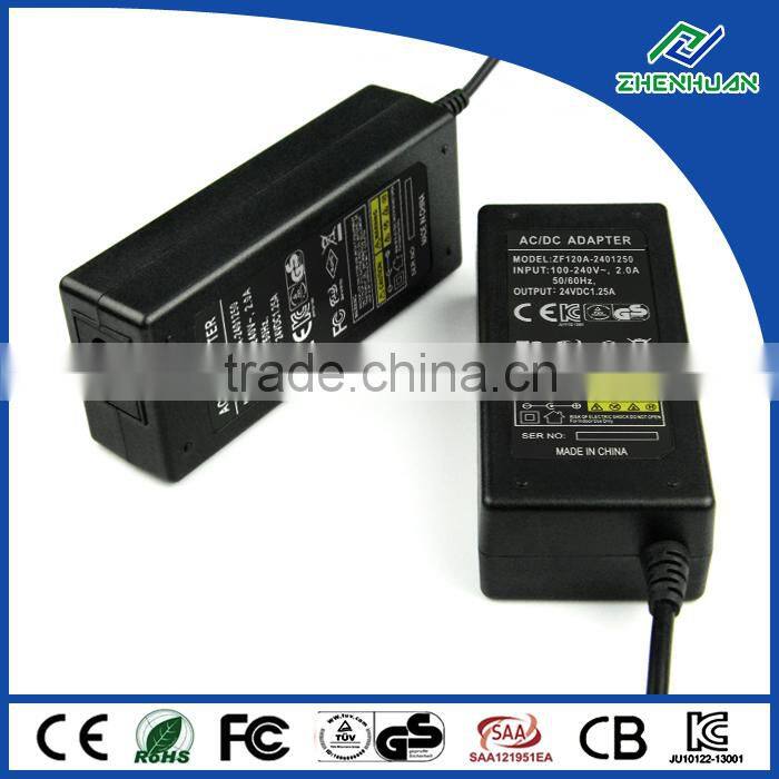 CE power supply 24V 1.25A guitar power adapter 100-240V