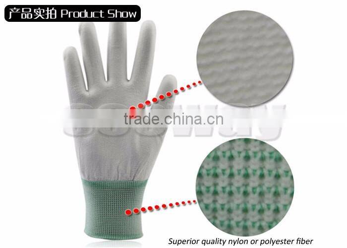 SEEWAY cheap PU nylon thin work gloves