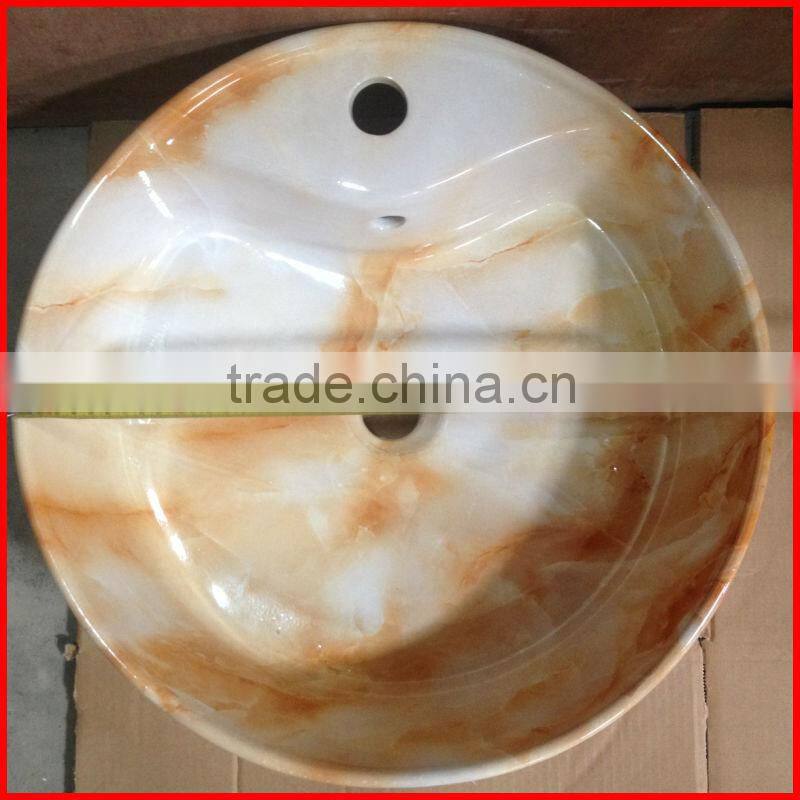 Color wash basin price ceramic basin marble pattern BO-25