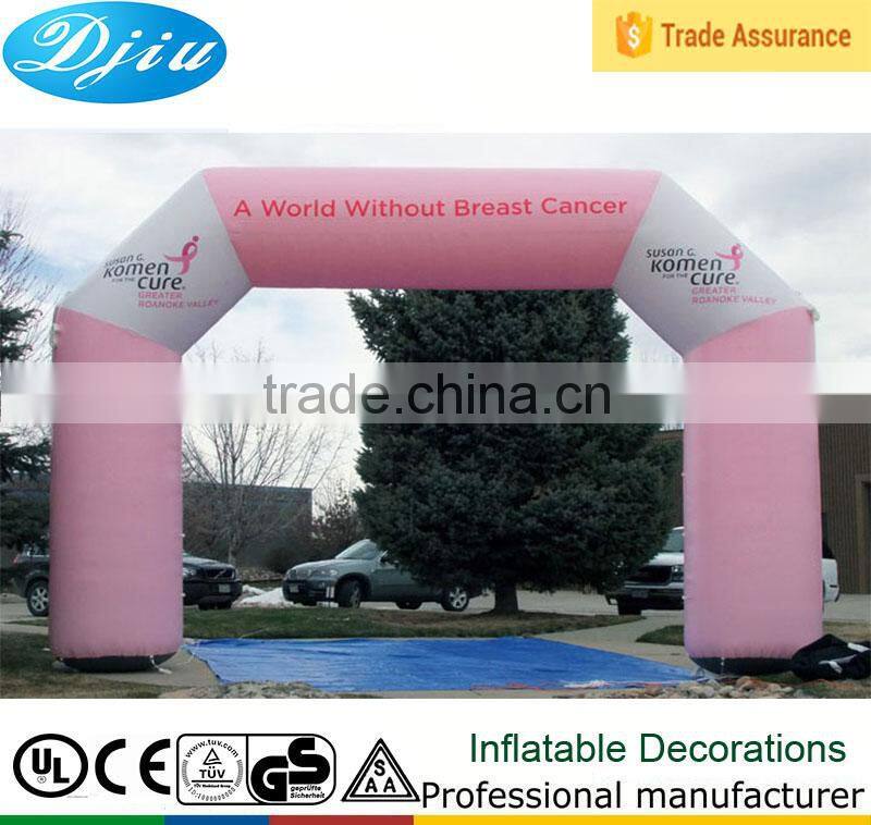 DJ-GM-43huge inflatable finish line arch in pink inflatable finish line advertising inflatable arch