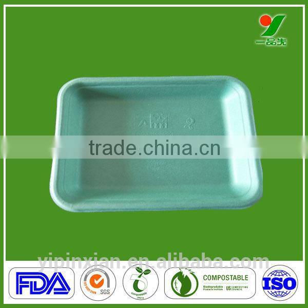 BPI USA food biodegradable customized molded pulp stand for cakes disposable plates