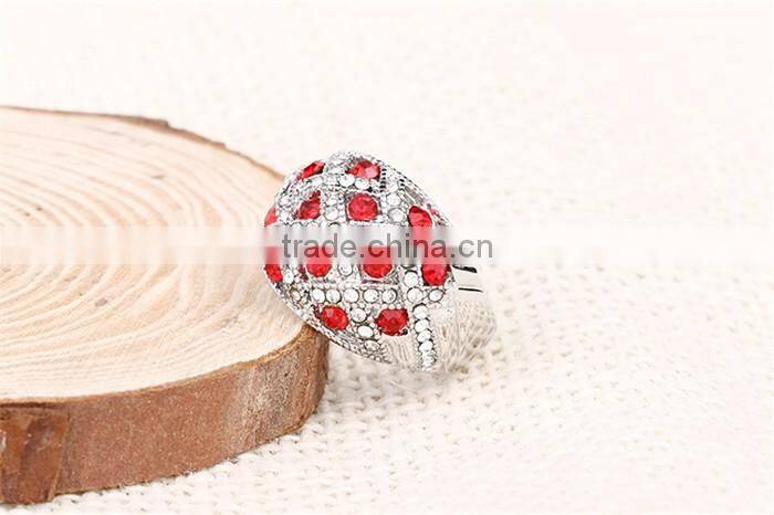 Factory wholesale less than 1 dollar jewelry zinc alloy full jewelled rose gold ring