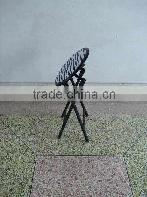 Living room furniture metal folding stool children chair with PVC cushioned seat