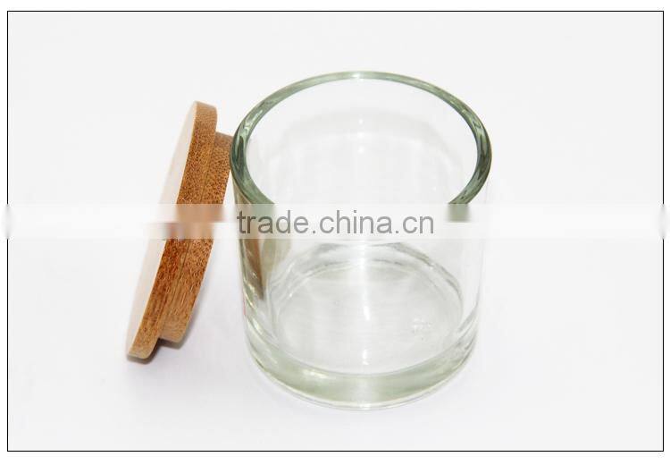 Clear Glass Candle Holder with round shape