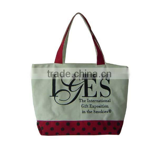 2016 hot new product striped canvas tote bag with rope handles