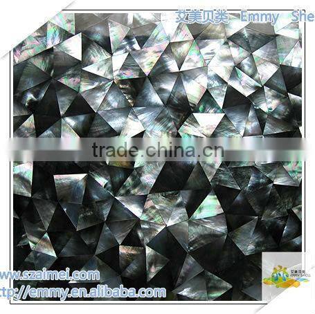 The newest irregular triangle black/gray mother of pearl seashell mosaic wall tile