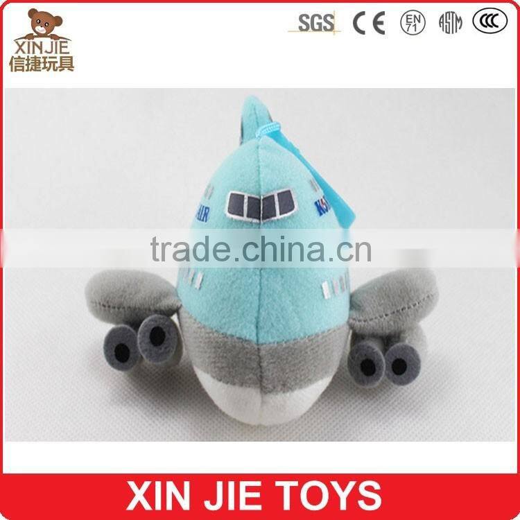 cheap plane shape plush keychain for promotion