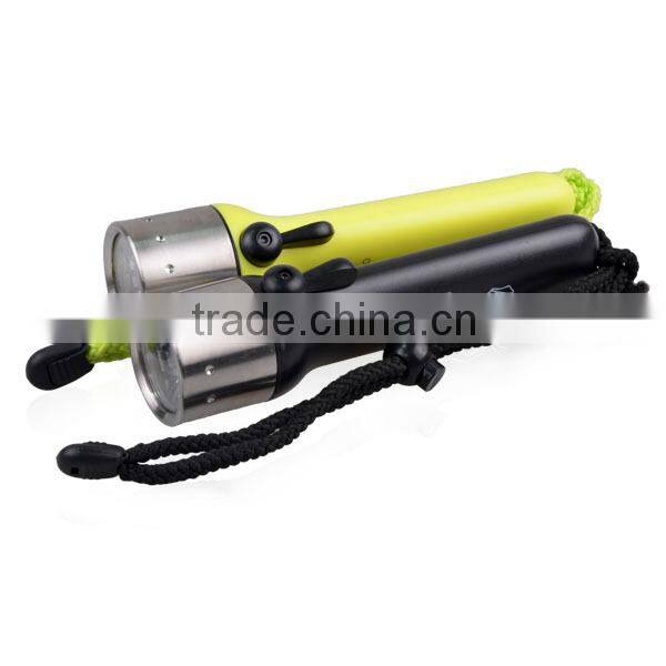 Stainless steel head IP68 Waterproof CREE Q5 LED diving torch