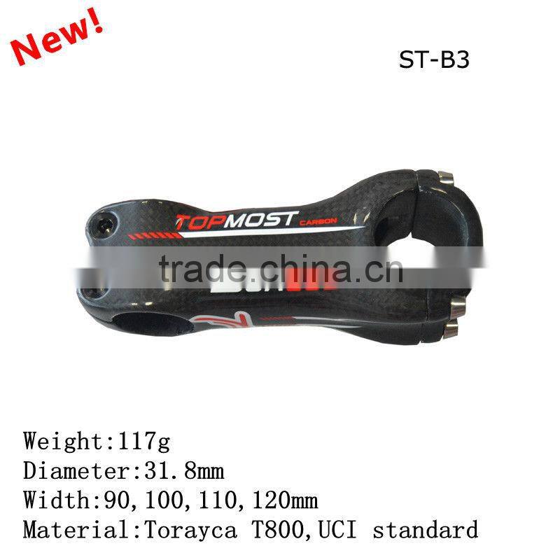 2013 new design and hot selling T800 31.8mm road bike full carbon stem 90 to 120mm