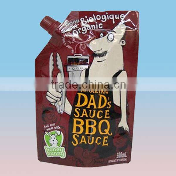 500ml plastic spout design bag for sauce
