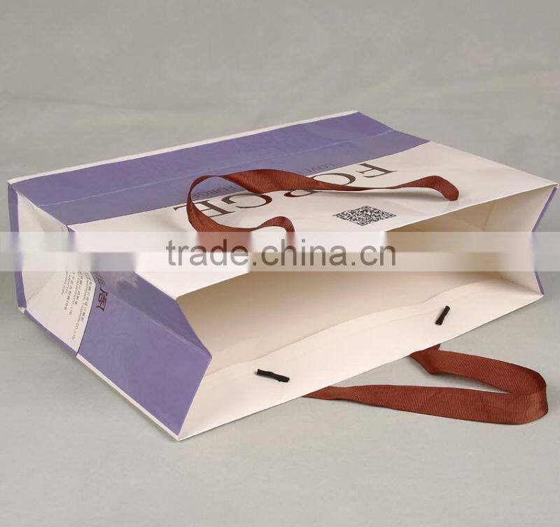 High Quality Recyclable Custom Printed Craft Paper Bag 2015 Hot Selling Luxury Recycled Paper Bag