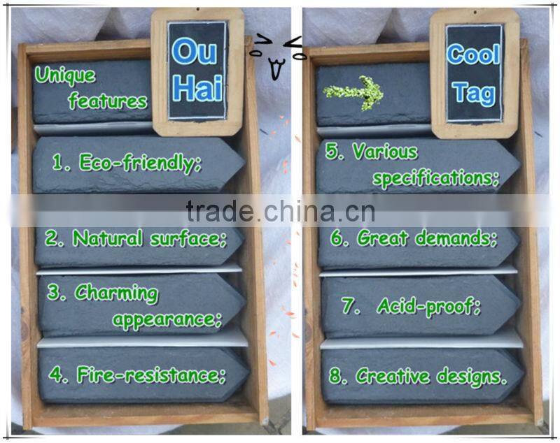 Superb quality natural black stone flower label slate plant marker