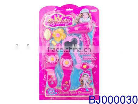 New arrival fancy toy for girls plastic electric hair dryer and led hair straightener toy set