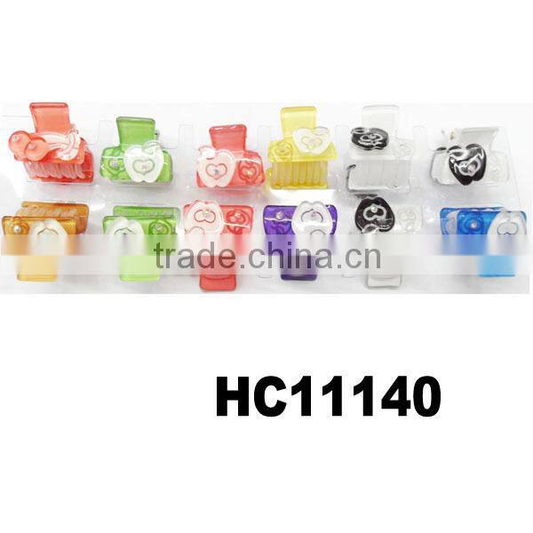cute child mini decorative crystal plastic hair claw clip