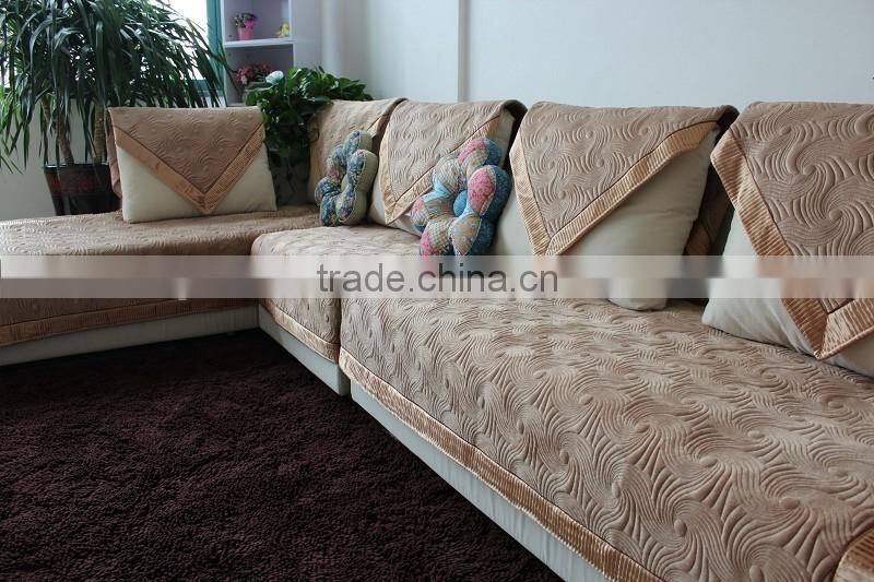 Satin polyester fabric sembroidery sofa cover