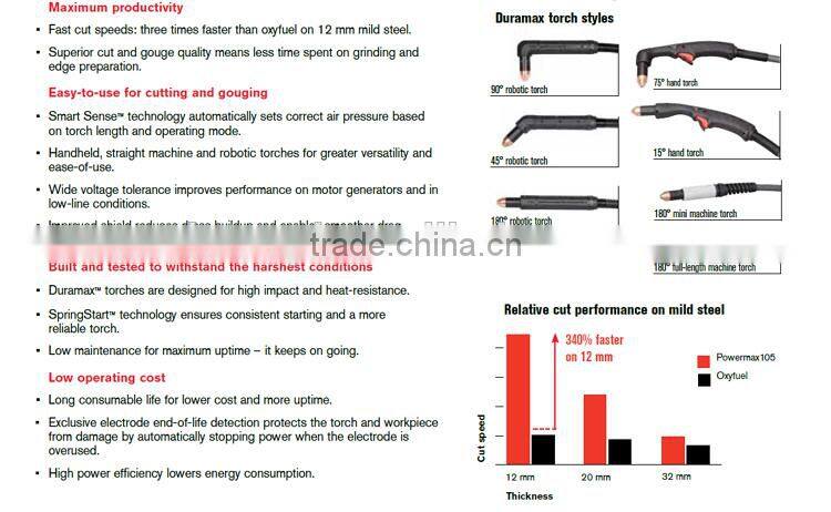 High Performance Metal Cutting Machine CNC Plasma Cutting Machine 1300x2500mm with PMX65 Plasma Generator To Cut Max. 25mm thick