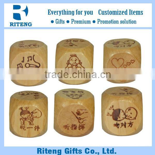 Good Quality Wooden Logo Screen Printing Dice