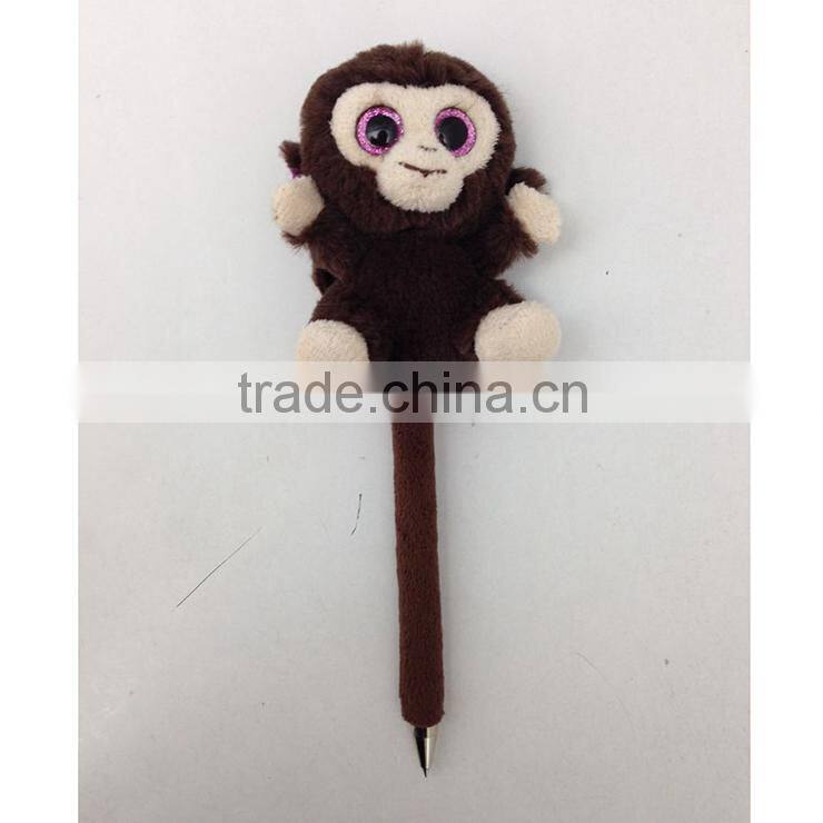 China wholesale big eyes animal toy stuffed monkey plush pen