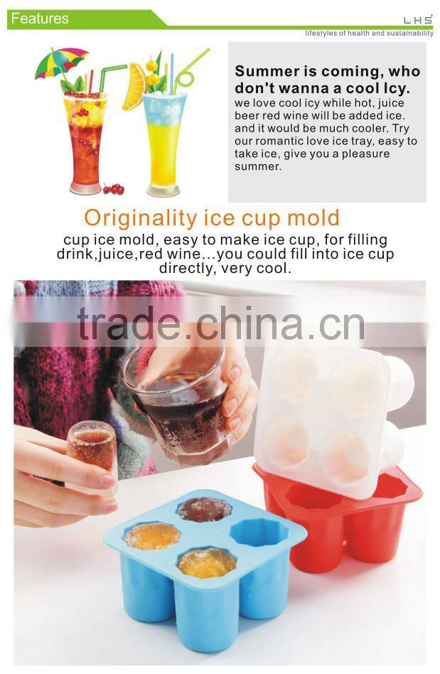 100% food grade shot glass made completely out of ice plastic ice cube tray with lid