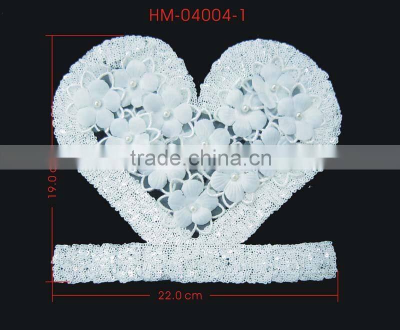 White Love 3D Flower Pearl Sequin Shirt Bead Applique Patches