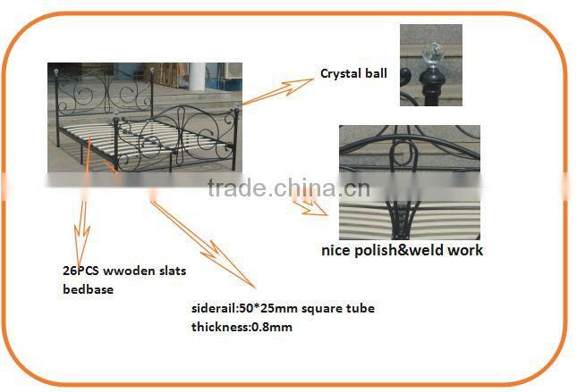 MB-02 Crystal metal 4FT bed frame for sale
