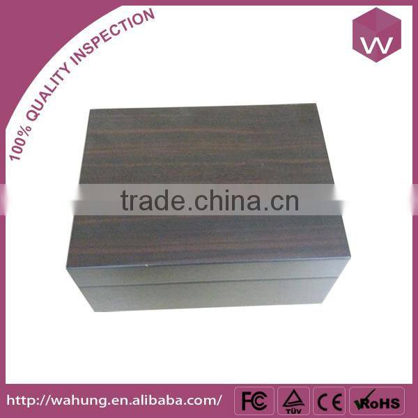 Brown Lacquer Wooden Watch Display Case With10 Velvet Pillows